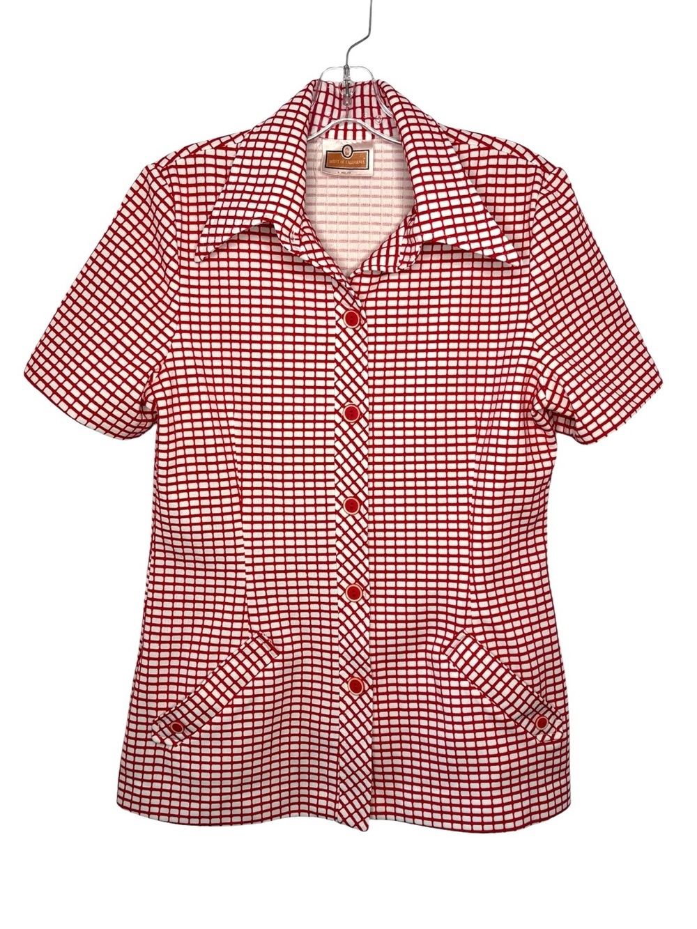 Vintage Koret Red + White casual Shirt/‎ blazer women's size late 1970's